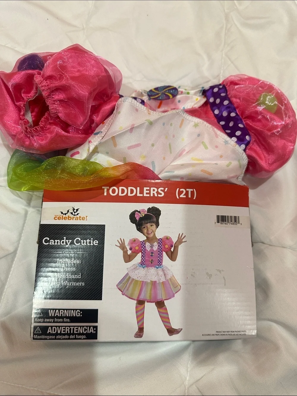 NEW Candy Cutie Toddler Costume Dress in Pink & Rainbow size 2T